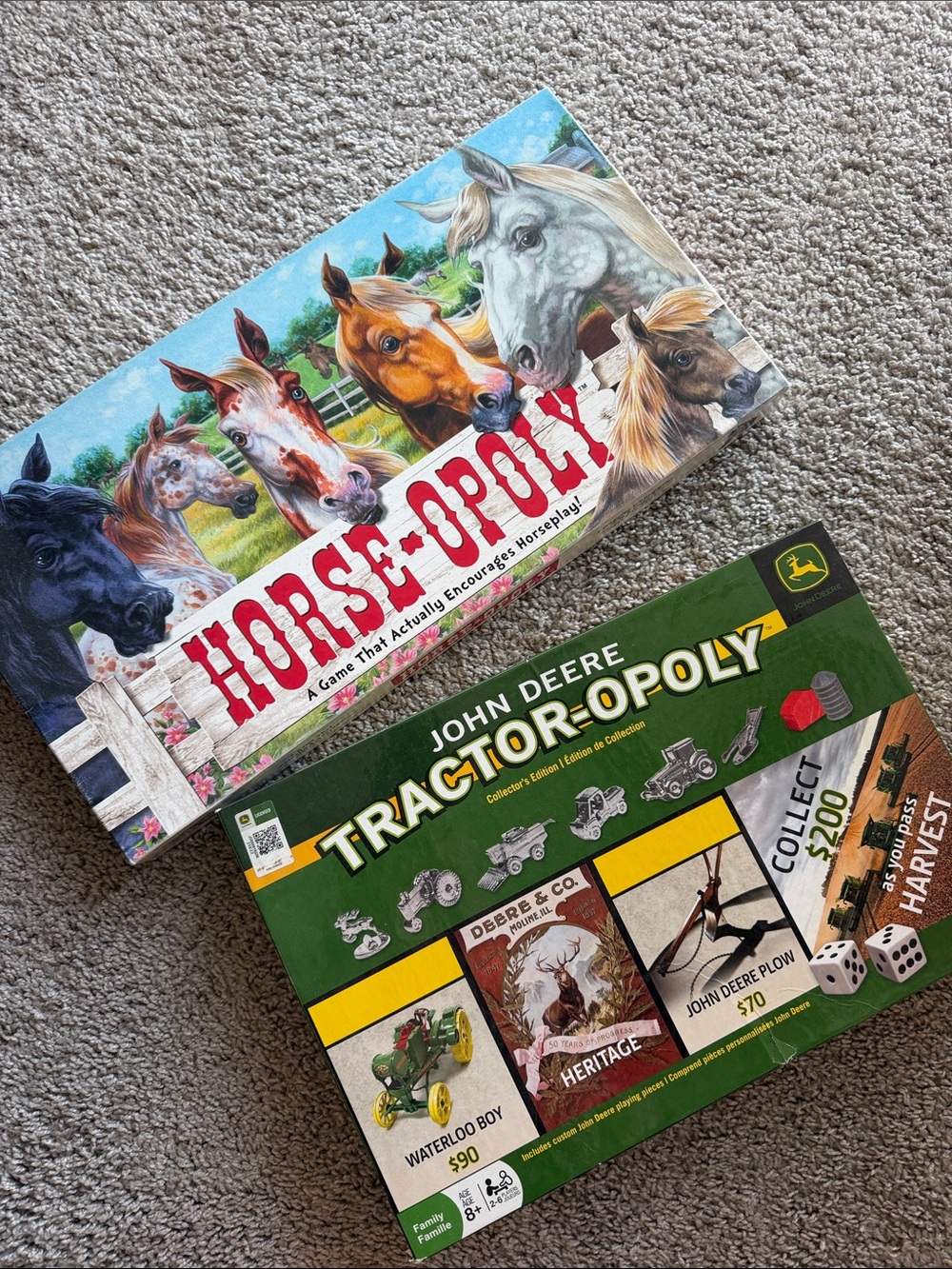 John Deere Tractor Monopoly and Horse-opoloy Board Game Set
